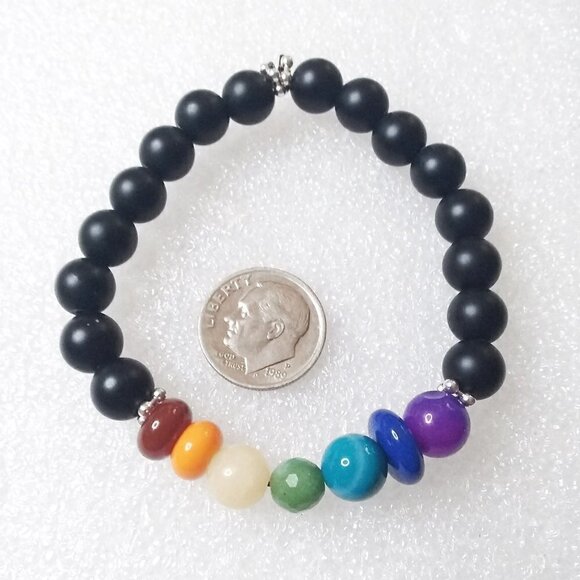 Chakra Bracelet w. Semi-Precious Stones! Meditation Reiki Yoga Energy Chi Flow - Picture 4 of 9
